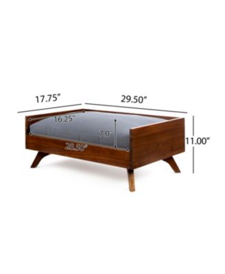 Acacia Wood Dog Bed With Water-Resistant Mattress