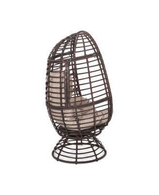 Streamdale Rafael Outdoor Wicker Swivel Egg Chair With Cushion