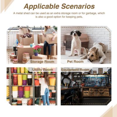 8 x 6 FT All-Weather Metal Storage Shed with Lockable Doors