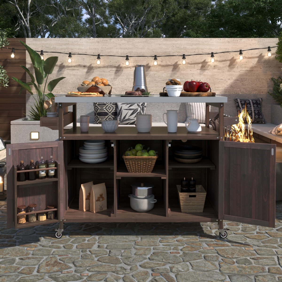 Streamdale Outdoor Kitchen Island with 1.2" Stainless Steel Top