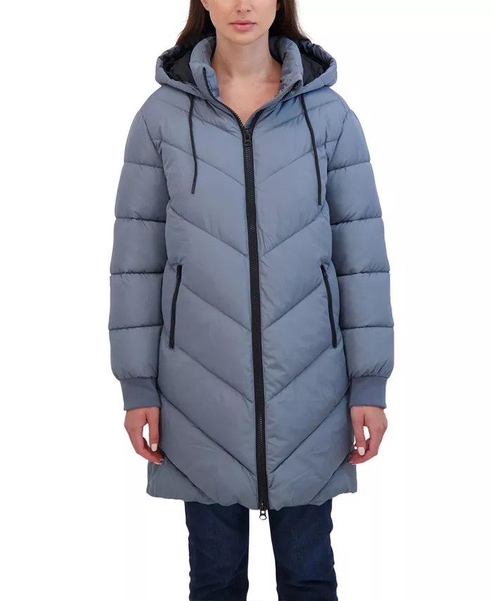 Juniors' 3/4 Puffer Jacket with Hood - thumbnail 9