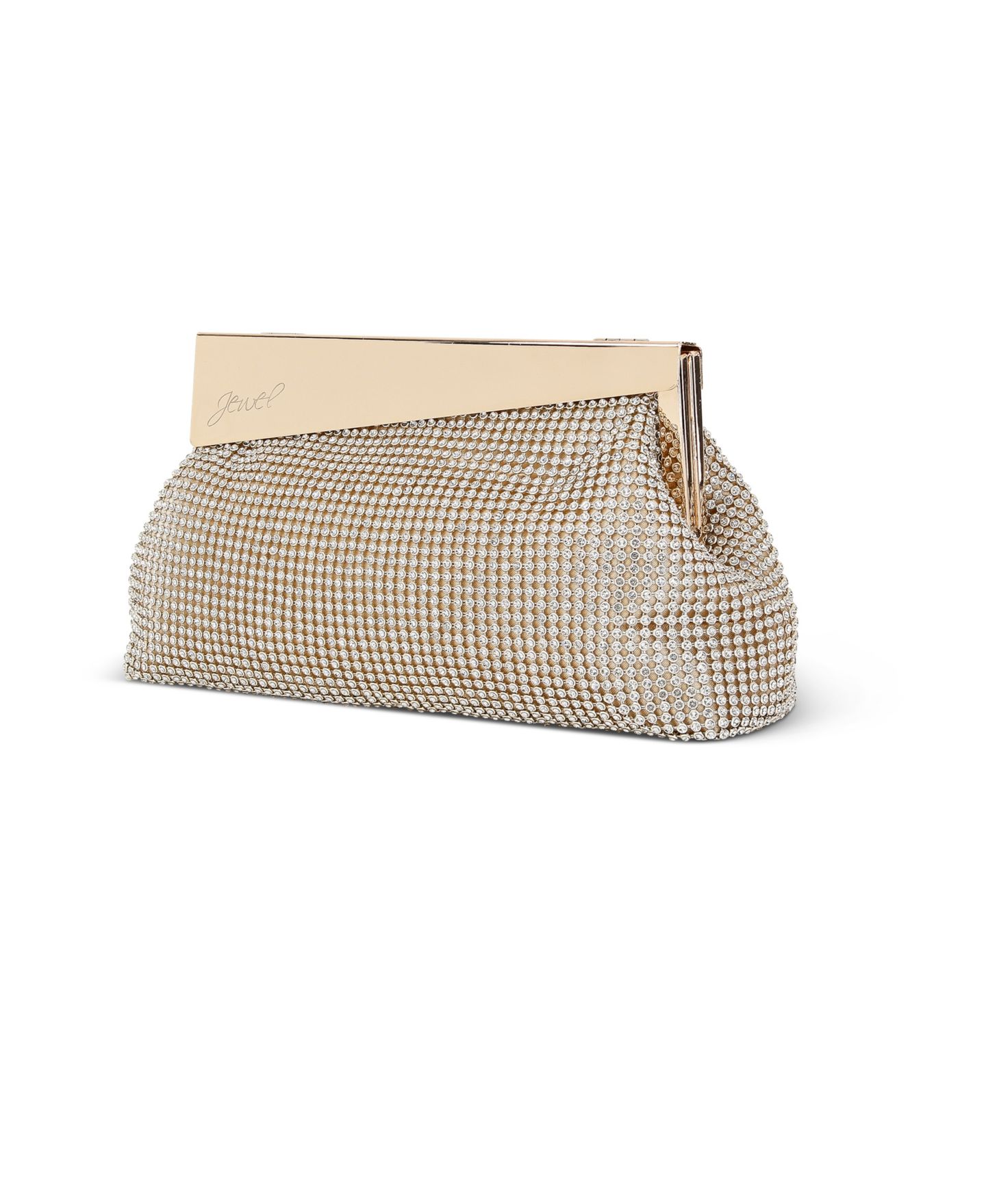 Женский клатч Jewel Badgley Mischka Ivy Asymmetric Crystal Pouch Clutch, цвет: Золотой — фото 2