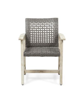 Streamdale Acacia Wood And Wicker Dining Chairs (Set Of 2)