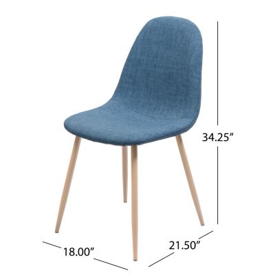 Muted Blue Fabric Dining Chairs (Set Of 2)