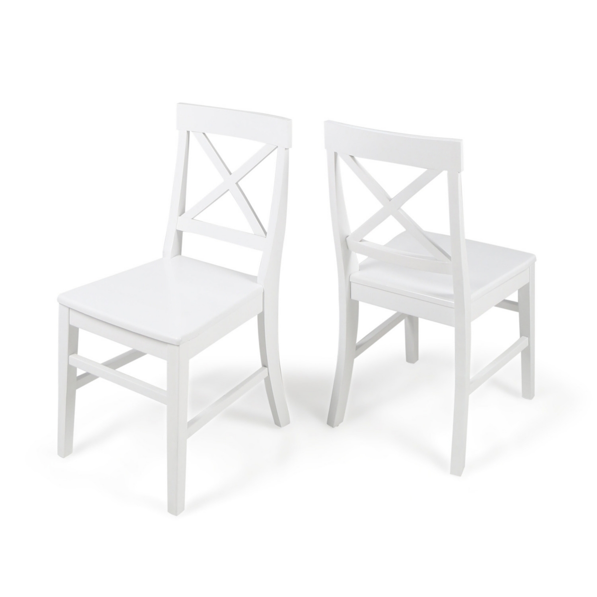 Streamdale Acacia Wood Farmhouse Dining Chairs, White