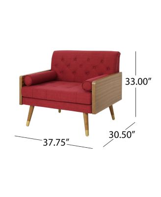 Streamdale Mid-Century Modern Club Chair With Bolster Pillows