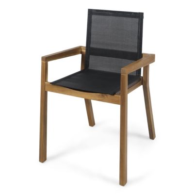 Streamdale Versatile Outdoor Mesh And Wood Dining Chair