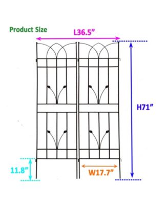 2 Pack 71" Rustproof Metal Trellises for Climbing Plants