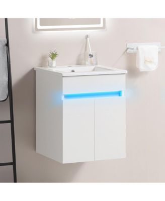 Elegant 16" Bathroom Vanity with Radar Sensing Light and Ample Storage