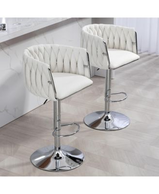 Streamdale 360 Swivel Bar Stools with Woven Cushions (Set of 2)