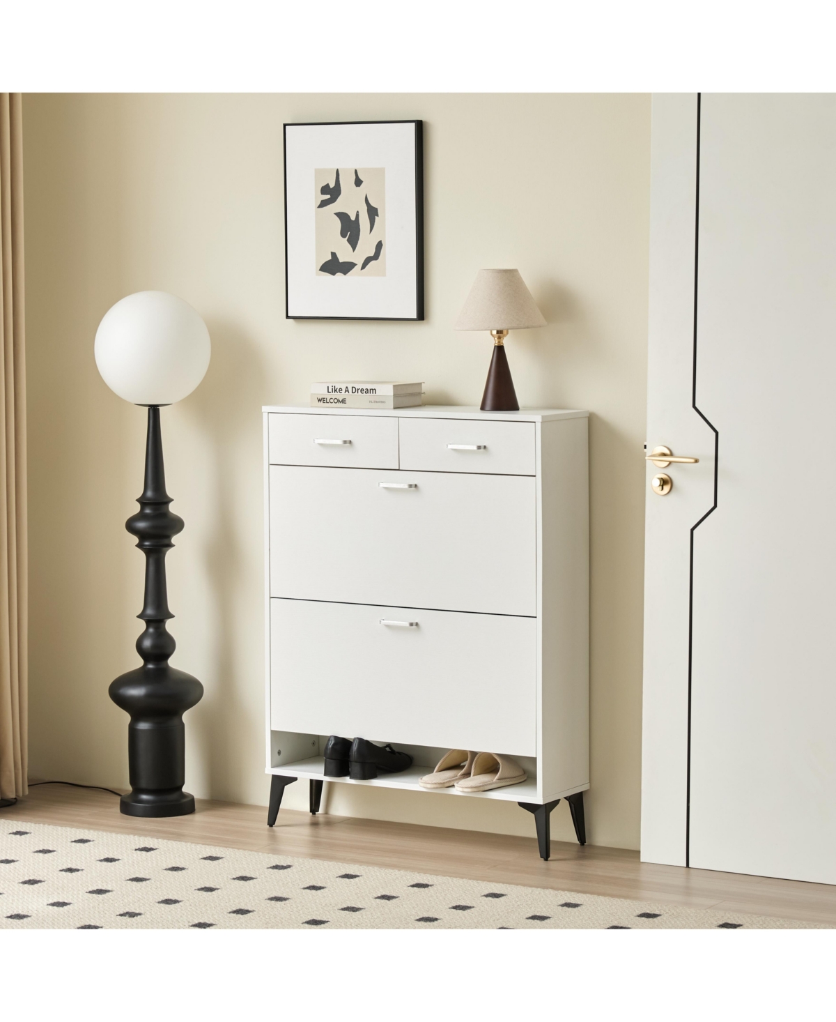 Streamdale Furniture Modern Tipping Bucket Shoe Cabinet with Ample Storage