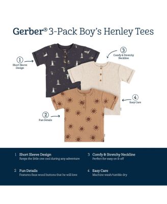 Toddler Boys Short Sleeve T-Shirts, 3 Pack
