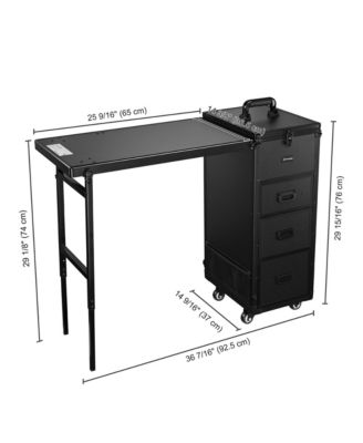 Nail Desk Mobile Station Rolling Makeup Manicure Table Nail Artist