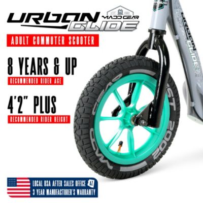 Large Kick Scooter for Adults & Teens – 12" Air Tires, Wide Deck, Handbrake & Kickstand – Urban Glide - Teal