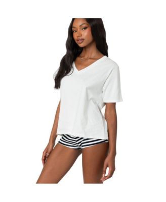 Loose fit V neck T shirt