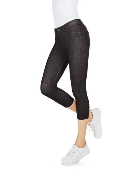 Женские джинсы MeMoi Denim Zipper Capri Cotton Blend Jean, цвет: Чёрный