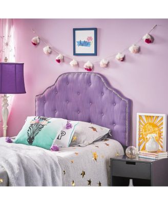 Diamond-Stitched Camelback Headboard With Nailhead Accents