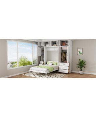 Full Size Murphy Bed with Lockers & Wardrobes