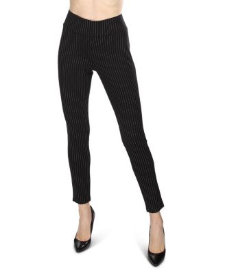 Women's Pinstripe High-Waist Straight Leg Shaping Leggings