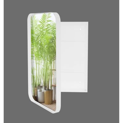 Recessed Metal Medicine Cabinet with Mirror and Shelves