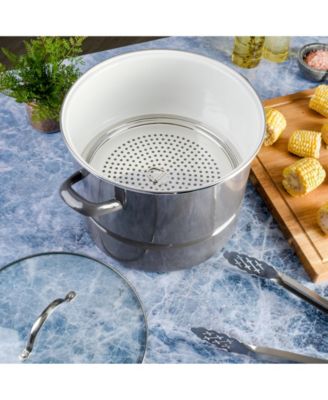 Broadway 16-Quart Steamer Stock Pot - Graphite Grey