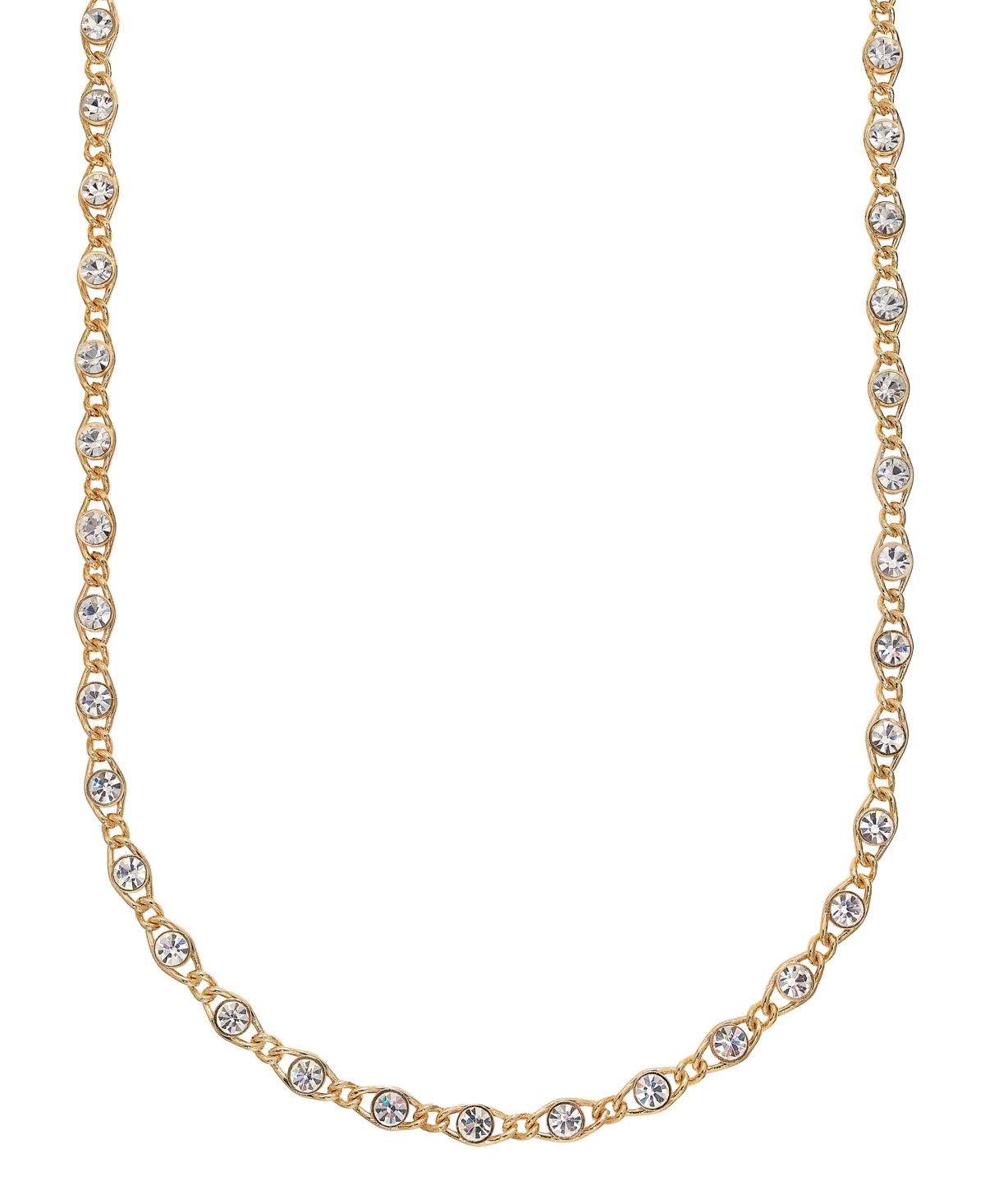 And Now This Clear Crystal Strand Necklace In Gold