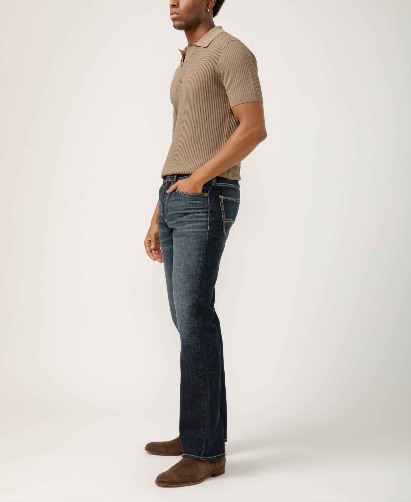 Мужские джинсы Silver Jeans Co. Zac Relaxed Fit Straight Leg, цвет: Индиго — фото 6