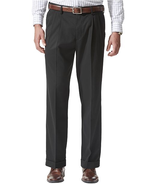 Dockers Men S Comfort Relaxed Pleated Cuffed Fit Khaki Stretch