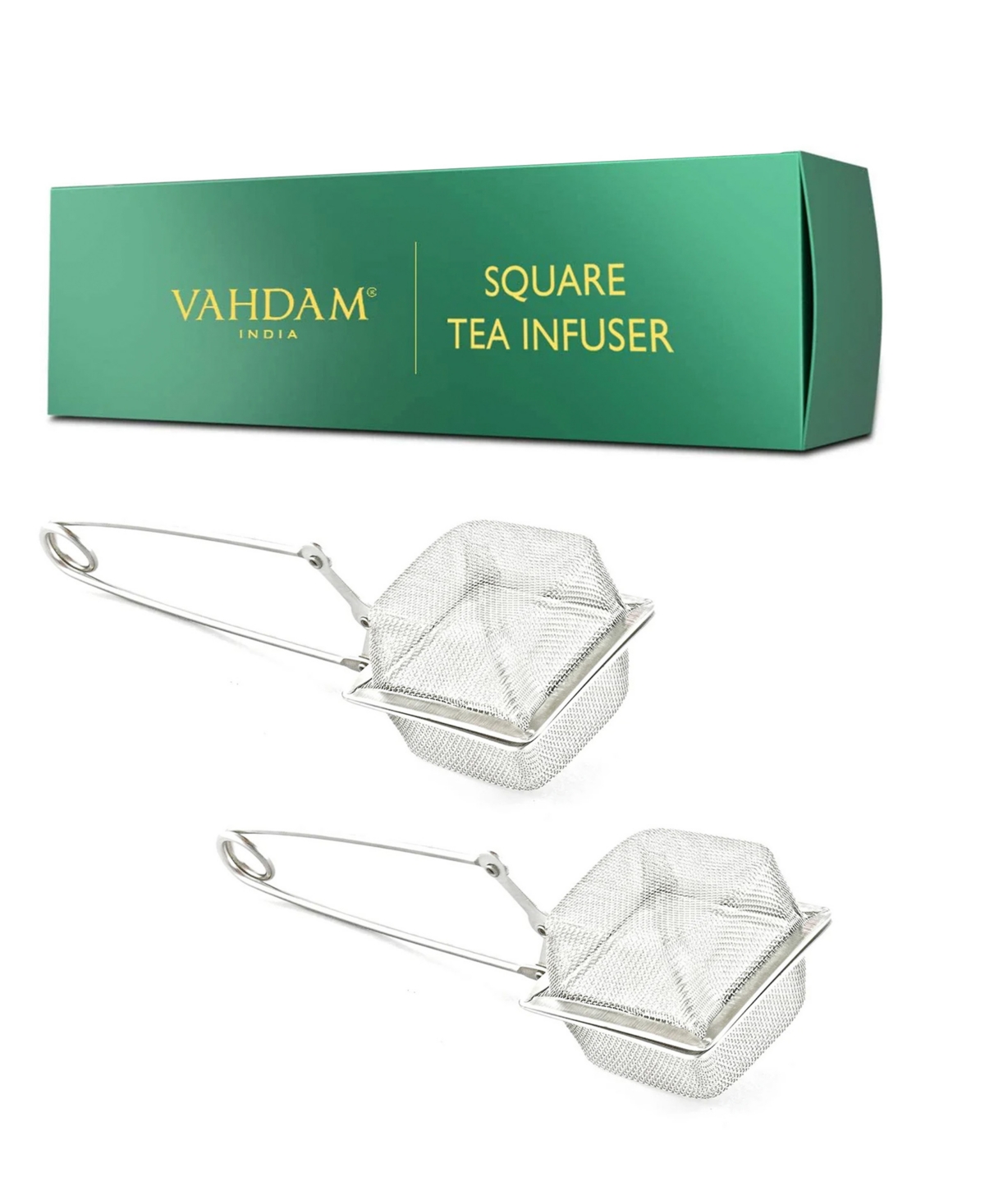 Vahdam Teas Transparent Square Tea Infuser, Set Of 2 In Metallic