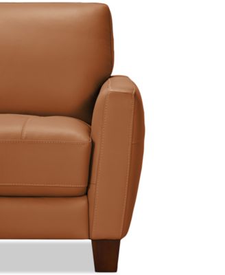 Galligher 82" Leather Sofa - Macy's Exclusive