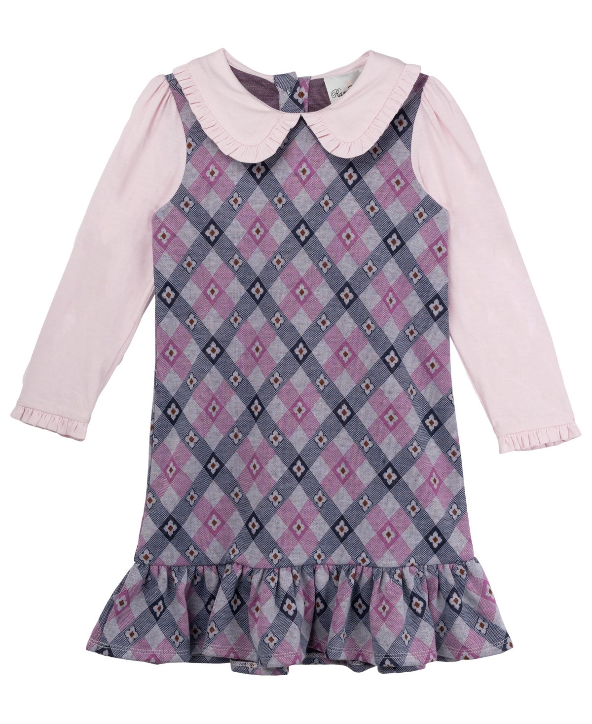 Rare Editions Toddler & Little Girls Argyle Print Jumper Dress