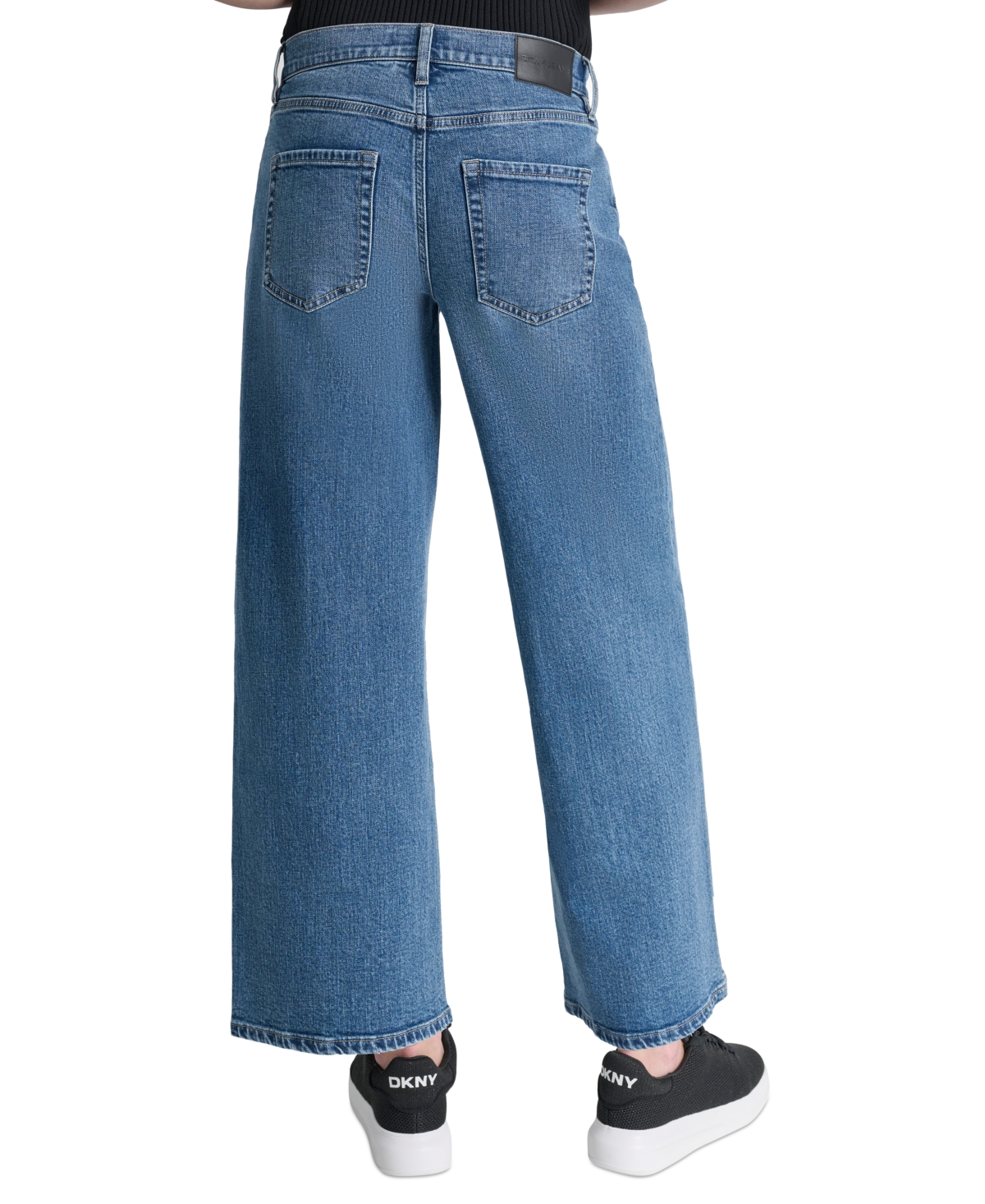 DKNY JEANS PETITE HIGH-RISE WIDE-LEG JEANS 