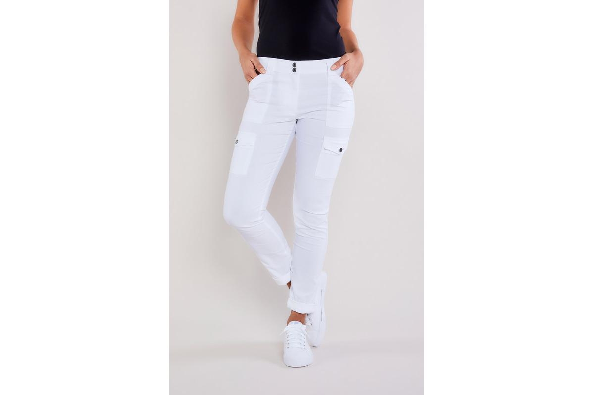 Anatomie Women's Kate Skinny Cargo Pant In White