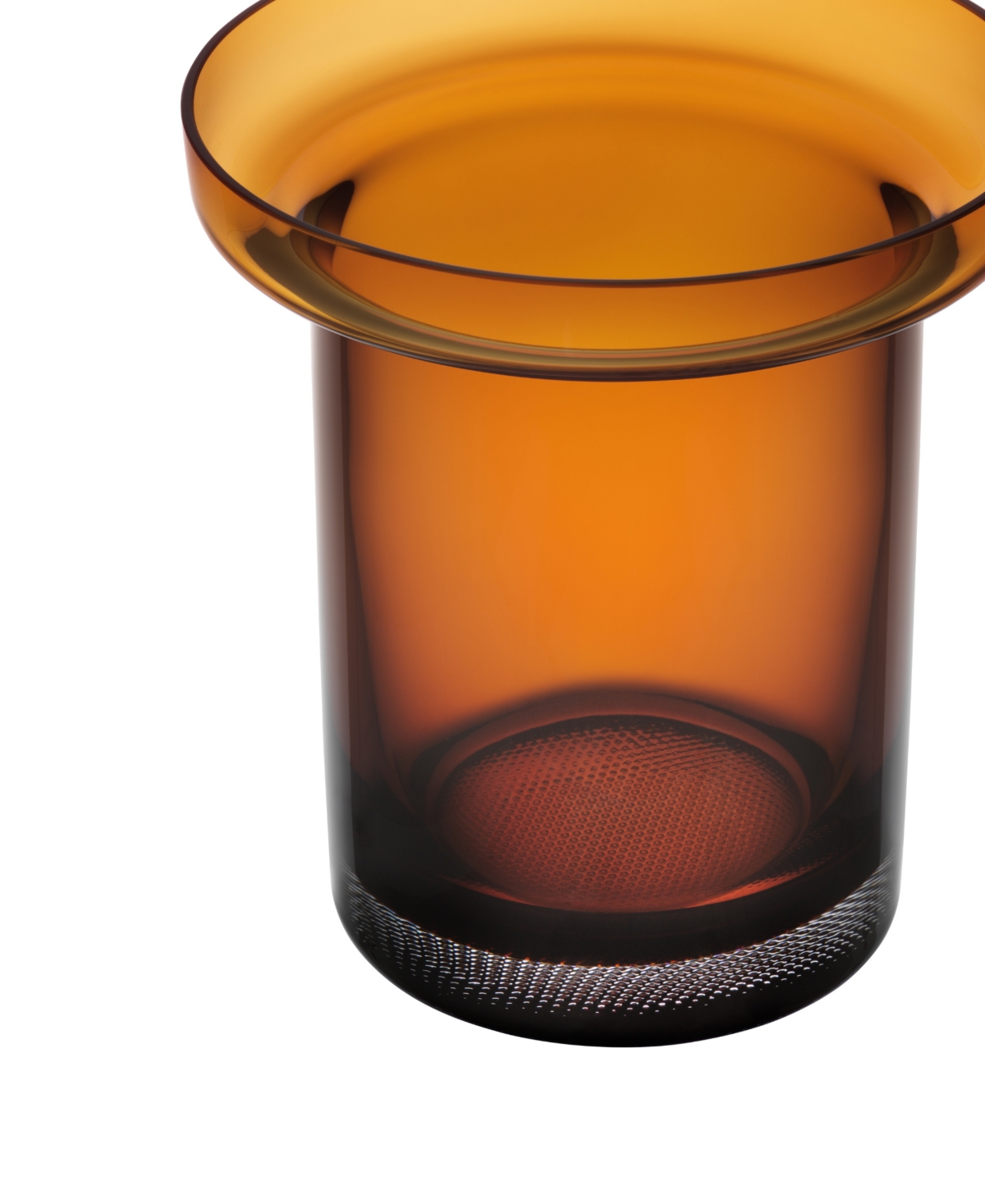 Shop Kosta Boda 8" Limelight Low Crystal Glass Vase In Amber