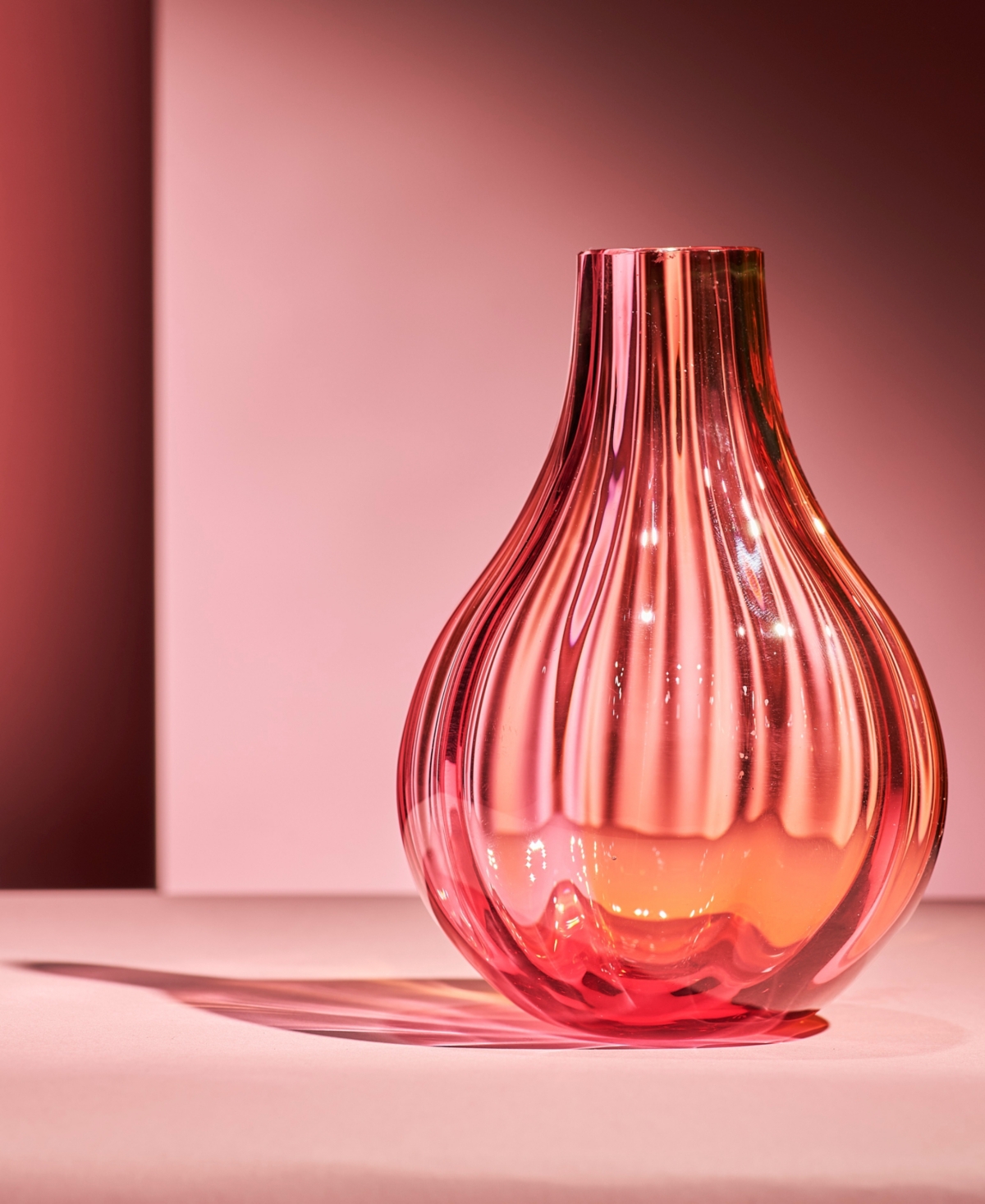 Kosta Boda Iris Vase In Pink,amber