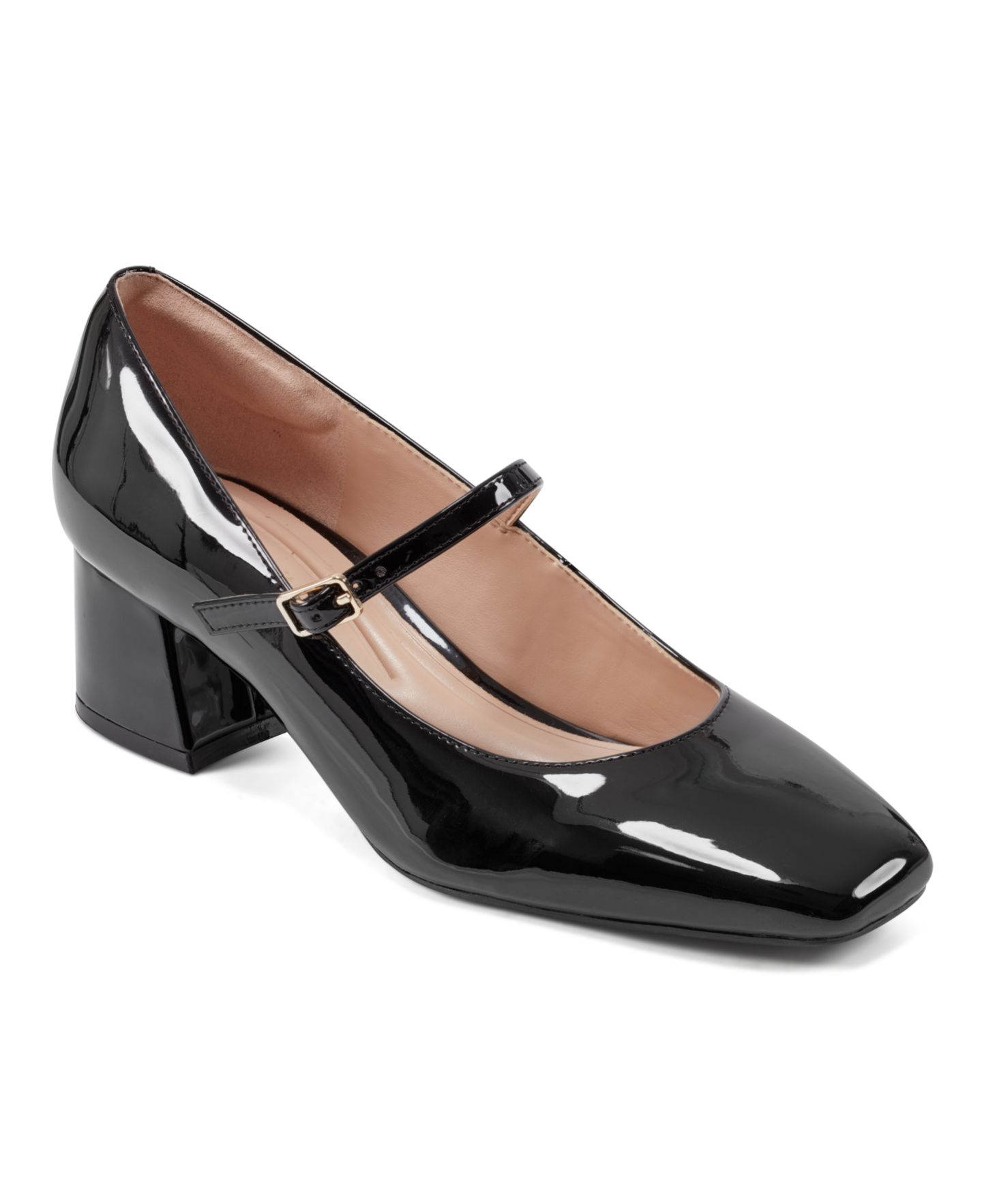 Женские туфли Easy Spirit Marlay eFlex Mary Jane Block Heel Pumps, цвет: Чёрный лаковый — фото 1