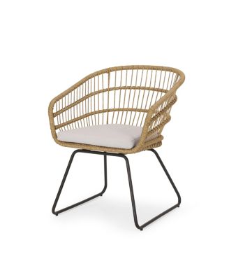 Wicker-Wrapped Tub Chair Transitional Outdoor Masterpiece