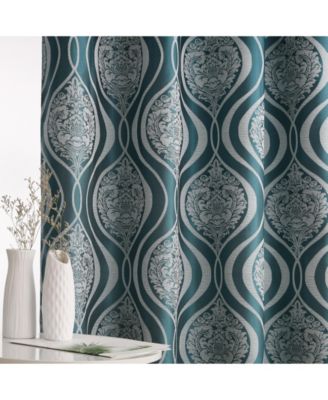 Montero Damask 100% Complete Blackout Shading Thermal Insulated Energy Efficient Heat/Cold Blocking Grommet Heavy Curtain Panels, Set of 2