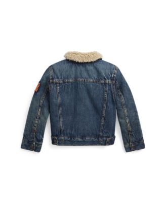 Toddler and Little Boys Teddy Fleece–Lined Denim Trucker Jacket