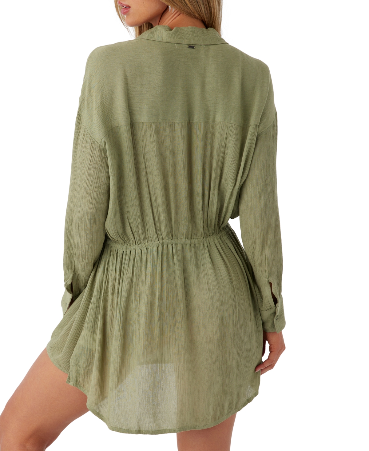 O'Neill Juniors' Spread-Collar Long-Sleeve Tunic Cover-Up