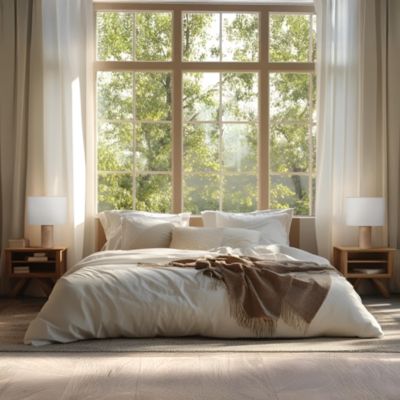 Mia LED Table Lamp with Maple Wood Base, Bulb Included (16")