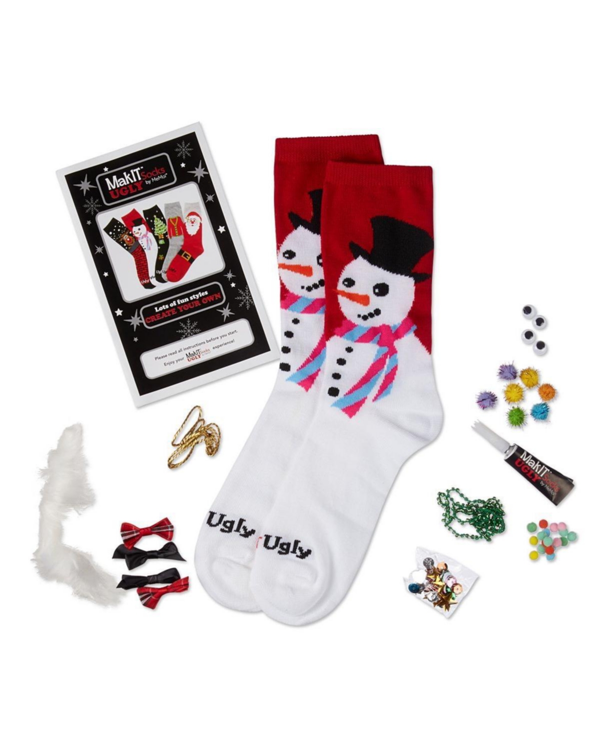 MakIt Ugly Socks - Design Your Own Socks - Red