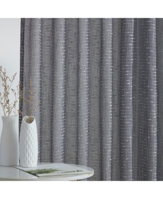 Emily Faux Linen Semi Sheer Light Filtering Transparent Grommet Lightweight Window Curtains Drapery Panels, 2 Panels