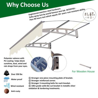 Door Window Canopy Polycarbonate, Aluminum