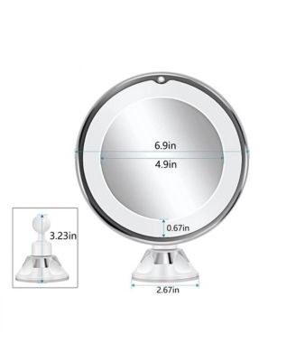 10x Magnifying Lighted Makeup Mirror 360° Rotation with Suction Cup