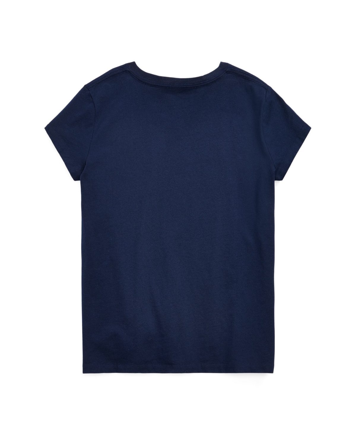 Polo Ralph Lauren Big Girls Cotton Jersey V-neck T-shirt In Refined Navy