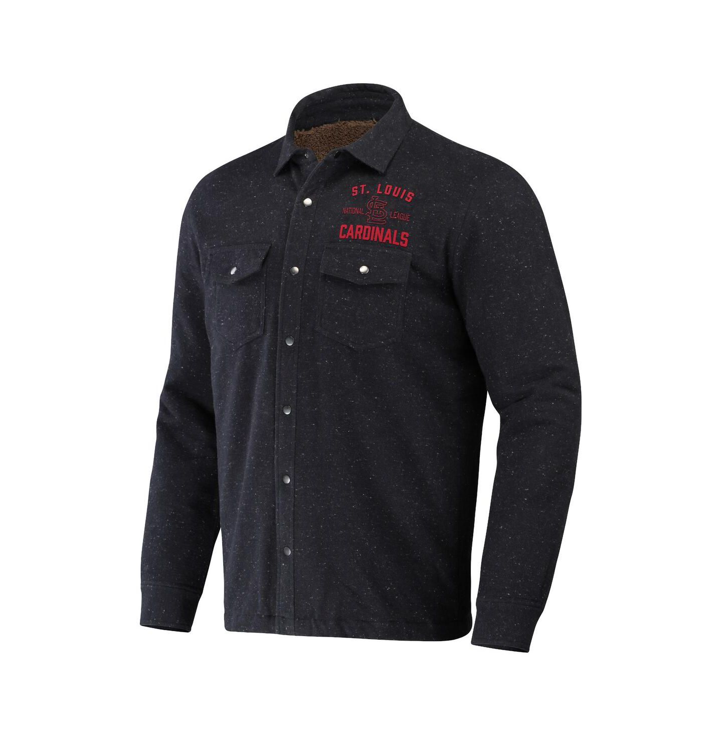 Мужские куртки Fanatics Black St. Louis Cardinals Ringstop Full-Snap Shacket — фото 2