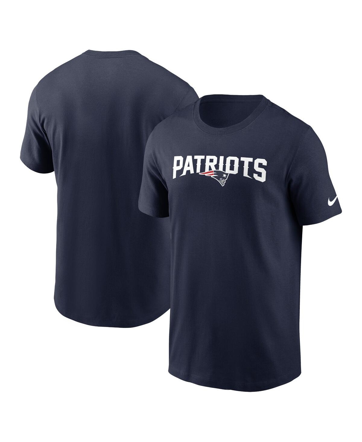 Nike Navy New England Patriots Primetime Wordmark Essential T-shirt In Blue