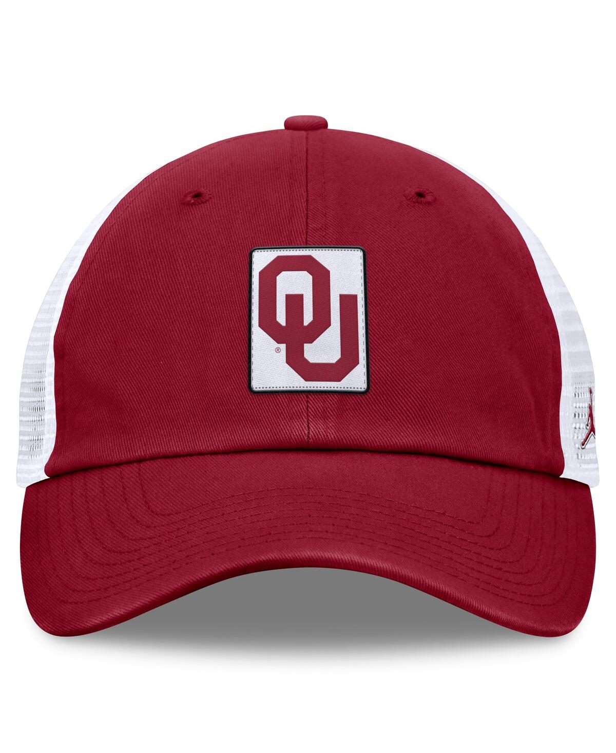 JORDAN MEN'S CRIMSON/WHITE OKLAHOMA SOONERS PRIMETIME CLUB TRUCKER ADJUSTABLE HAT 