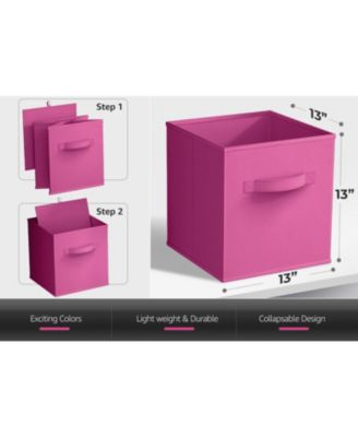 6 Pack 13 Inch Foldable Storage Cubes with Handles- for Organizing Home, Shelves, Nursery, Playroom, Closet and More
